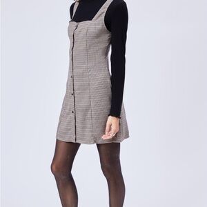 New Cider houndstooth button dress